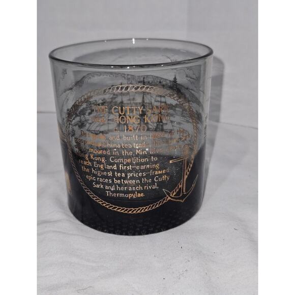 Cutty Sark Scotch Whiskey 4 Old Fashioned Lowball Glasses Smoke - Picture 3 of 10